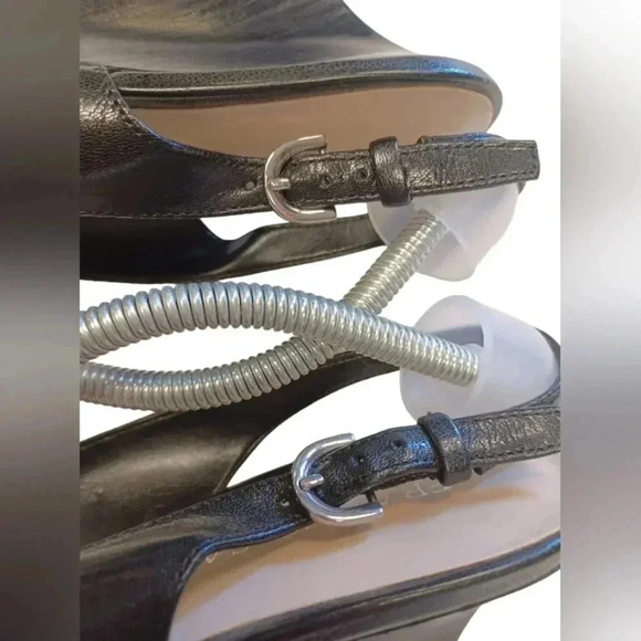 Franco  Sarto Black Leather Slingback Wedge Shoes Size 7.5M - Picture 5 of 8